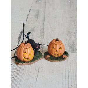 Lemax‎ lighted pumpkin cat village accessory Halloween